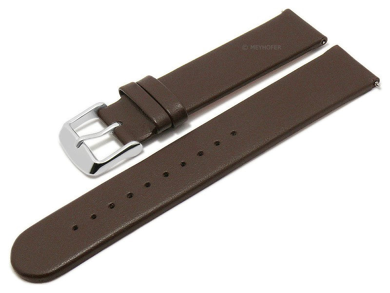 Meyhofer EASY-CLICK Uhrenarmband Grayton 20mm dunkelbraun aus Apfel-Fasern VEGAN seidenmatt (Schließenanstoß 20 mm)