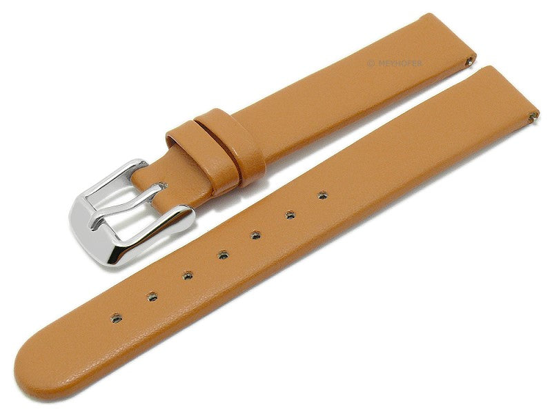 Meyhofer EASY-CLICK Uhrenarmband Grayton 14mm hellbraun aus Apfel-Fasern VEGAN seidenmatt (Schließenanstoß 14 mm)