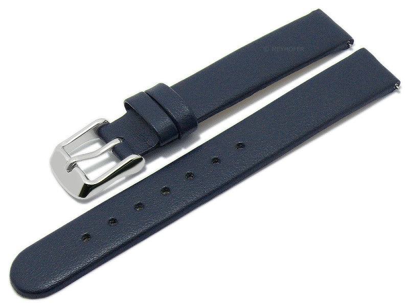 Meyhofer EASY-CLICK Uhrenarmband Grayton 14mm dunkelblau aus Apfel-Fasern VEGAN seidenmatt (Schließenanstoß 14 mm)