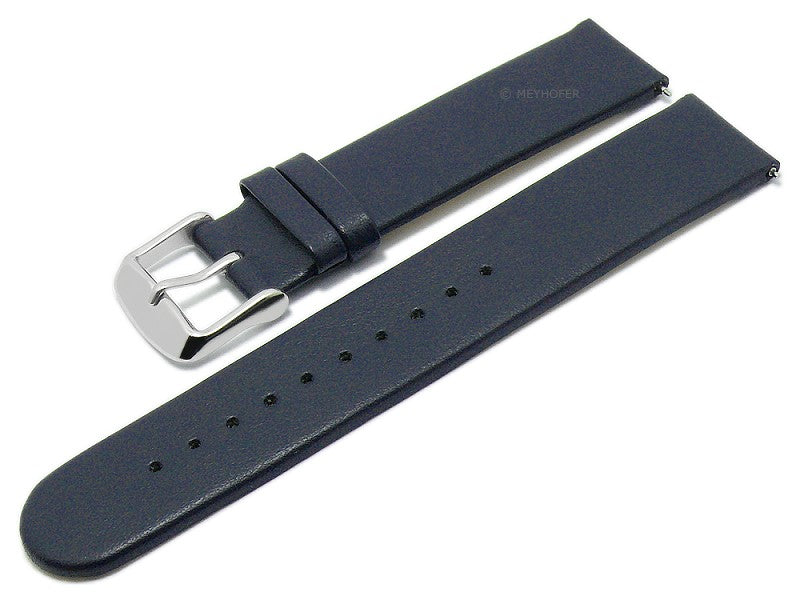 Meyhofer EASY-CLICK Uhrenarmband Grayton 18mm dunkelblau aus Apfel-Fasern VEGAN seidenmatt (Schließenanstoß 18 mm)