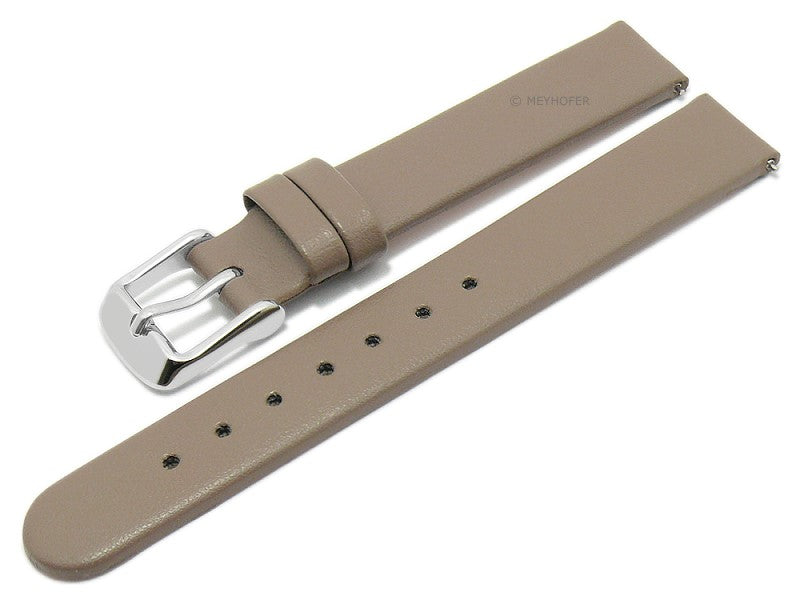Meyhofer EASY-CLICK Uhrenarmband Grayton 14mm taupe aus Apfel-Fasern VEGAN seidenmatt (Schließenanstoß 14 mm)