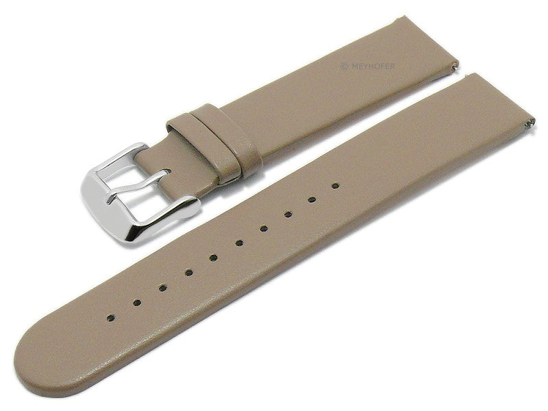 Meyhofer EASY-CLICK Uhrenarmband Grayton 18mm taupe aus Apfel-Fasern VEGAN seidenmatt (Schließenanstoß 18 mm)