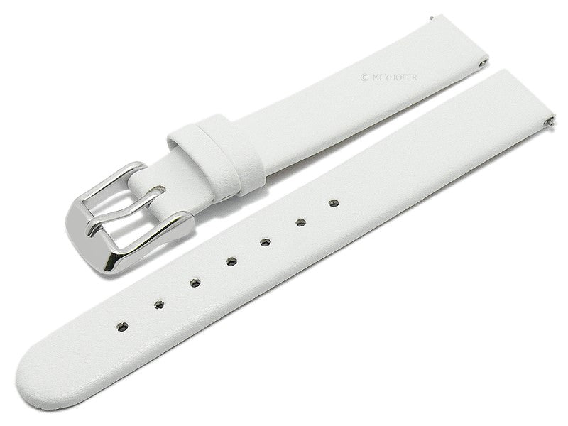 Meyhofer EASY-CLICK Uhrenarmband Grayton 14mm weiß aus Apfel-Fasern VEGAN seidenmatt (Schließenanstoß 14 mm)