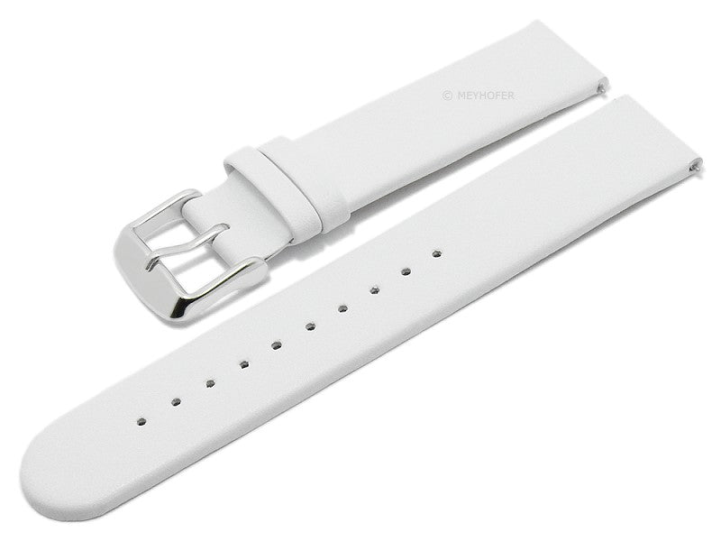 Meyhofer EASY-CLICK Uhrenarmband Grayton 24mm weiß aus Apfel-Fasern VEGAN seidenmatt (Schließenanstoß 24 mm)