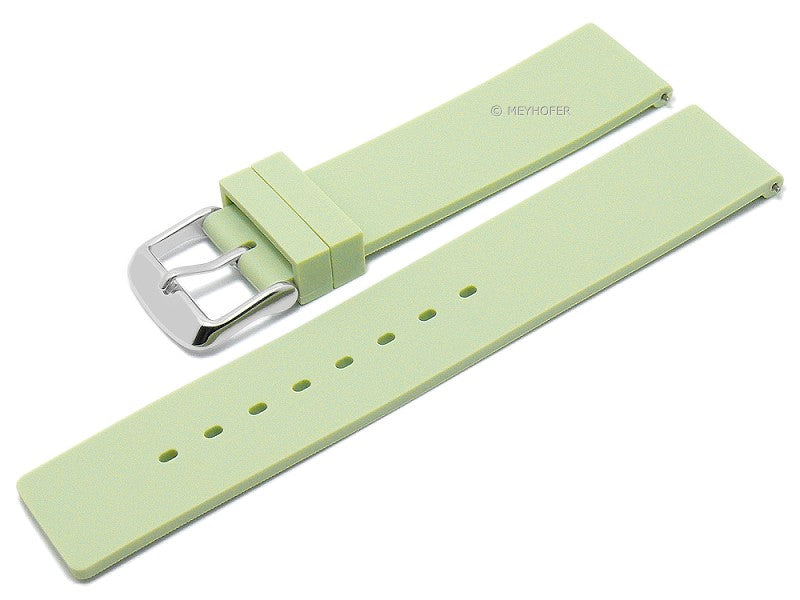 Meyhofer EASY-CLICK Uhrenarmband Coburg 18mm hellgrün Silikon glatt matt (Schließenanstoß 18 mm)