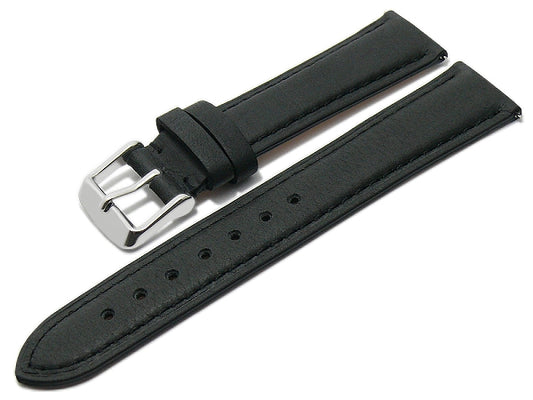 Meyhofer EASY-CLICK Uhrenarmband Altenburg 17mm anthrazit Leder abgenäht Unterseite vegetabil (Schließe 16 mm)