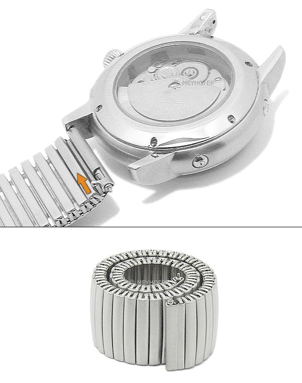 Meyhofer EASY-CLICK Uhrenarmband Krefeld 18mm Edelstahl-Zugband matt