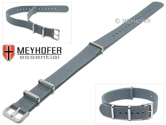 Uhrenarmband Kearney 14mm grau Textil/Synthetik Durchzugsband im NATO-Style von MEYHOFER