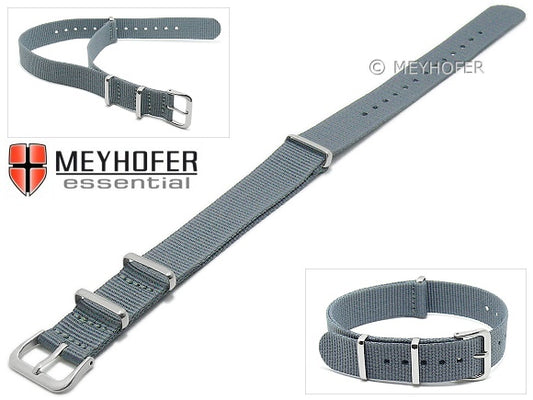 Uhrenarmband Kearney 14mm grau Textil/Synthetik Durchzugsband im NATO-Style von MEYHOFER