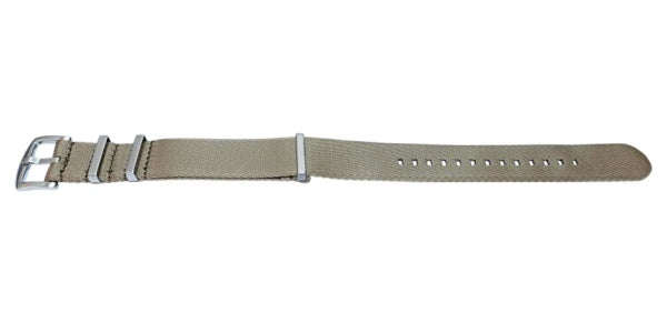 Uhrenarmband Vacaville 18mm beige Textil/Synthetik Durchzugsband im NATO-Style von MEYHOFER