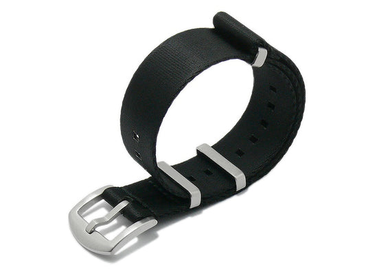 Uhrenarmband Vacaville 18mm schwarz Textil/Synthetik Durchzugsband im NATO-Style von MEYHOFER