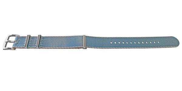 Uhrenarmband Willisburg 20mm hellblau/grau Textil/Synthetik Durchzugsband im NATO-Style von MEYHOFER