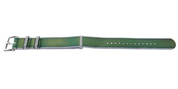 Uhrenarmband Willisburg 20mm oliv/grau Textil/Synthetik Durchzugsband im NATO-Style von MEYHOFER