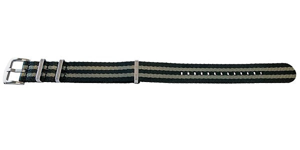 Uhrenarmband Hardinsburg 18mm schwarz/grau Textil/Synthetik Durchzugsband im NATO-Style von MEYHOFER
