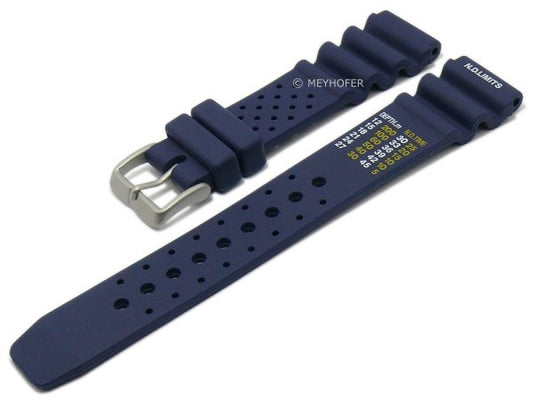 Uhrenarmband Allentown 24mm dunkelblau Rubber Taucherband matt von MEYHOFER (Schließenanstoß 20 mm)