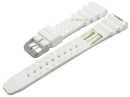 Uhrenarmband Allentown 22mm weiß Rubber Taucherband matt von MEYHOFER (Schließenanstoß 20 mm)