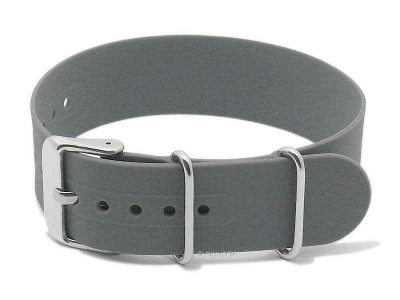 Uhrenarmband Durango 22mm grau Silikon Durchzugsband im NATO-Style von MEYHOFER