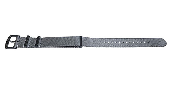 Uhrenarmband Benicia 20mm grau Textil/Synthetik Durchzugsband im NATO-Style schwarze Breitdornschließe von MEYHOFER