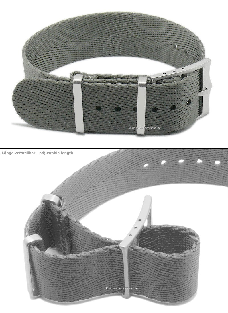 Uhrenarmband Huntsville 22mm grau Nylon Durchzugsband im NATO-Style von MEYHOFER