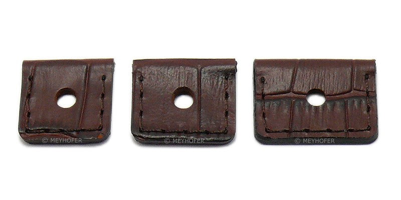 Uhrenarmband Tomar 18-20-22-24mm Wechselanstoß dunkelbraun echt Leder Alligator-Prägung Unterlagenband von MEYHOFER