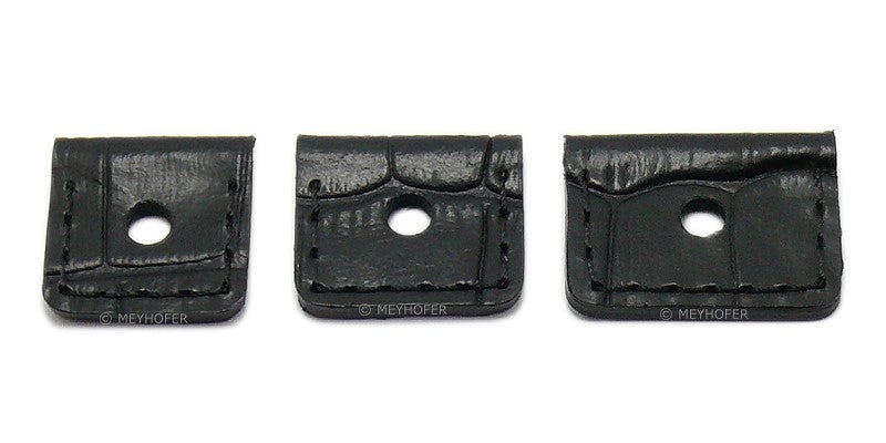 Uhrenarmband Tomar 18-20-22-24mm Wechselanstoß schwarz echt Leder Alligator-Prägung Unterlagenband von  MEYHOFER