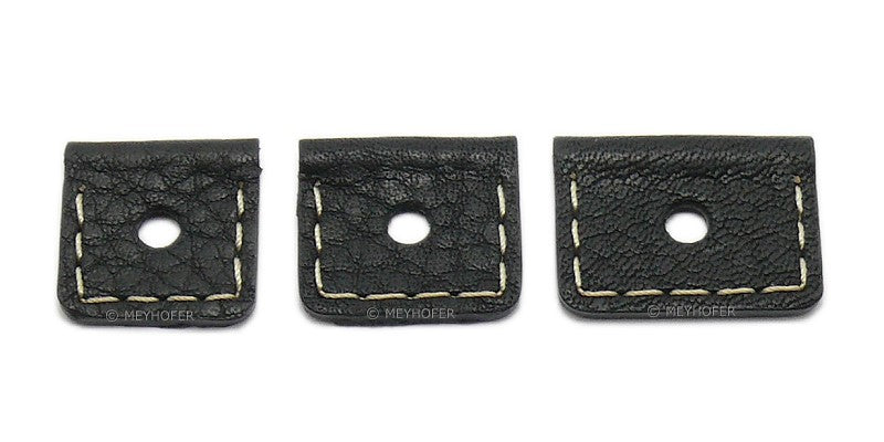 Uhrenarmband Mafra 18-20-22-24mm Wechselanstoß schwarz Leder genarbt matt Unterlagenband helle Naht von MEYHOFER