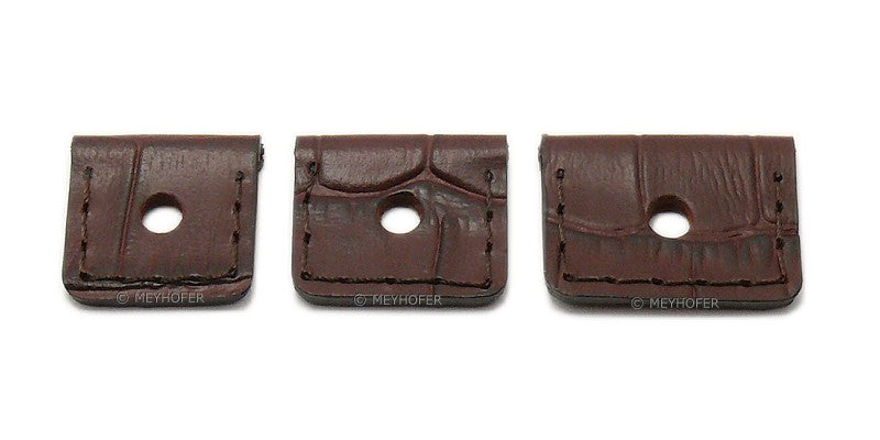 Uhrenarmband Aveiro 18-20-22-24mm Wechselanstoß dunkelbraun Leder Alligator-Prägung Unterlagenband von MEYHOFER