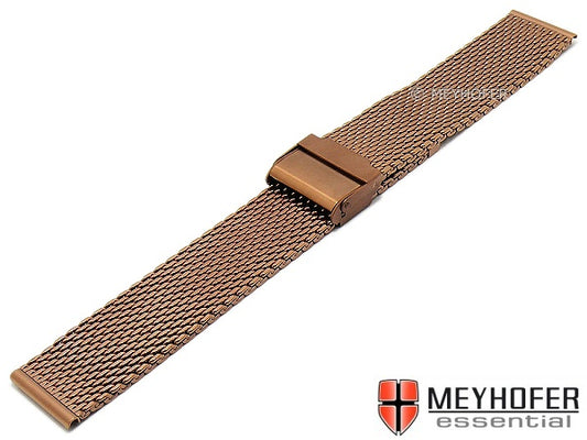 Uhrenarmband Evanston 18mm bronzefarben Milanaise mittelschweres Geflecht mit Schiebeverschluß von MEYHOFER