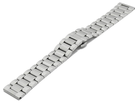 Uhrenarmband Batavia 24mm Edelstahl massiv teilweise poliert Butterfly-Faltschließe von MEYHOFER