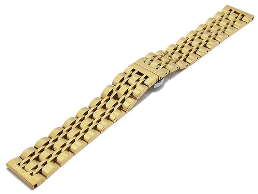 Uhrenarmband Shanghai 20mm goldfarben Edelstahl massiv poliert Butterfly-Schließe von MEYHOFER