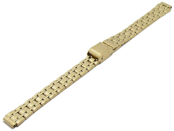 Uhrenarmband Lansing 10mm goldfarben Edelstahl gefaltet teilweise poliert mit Schiebeverschluß von MEYHOFER