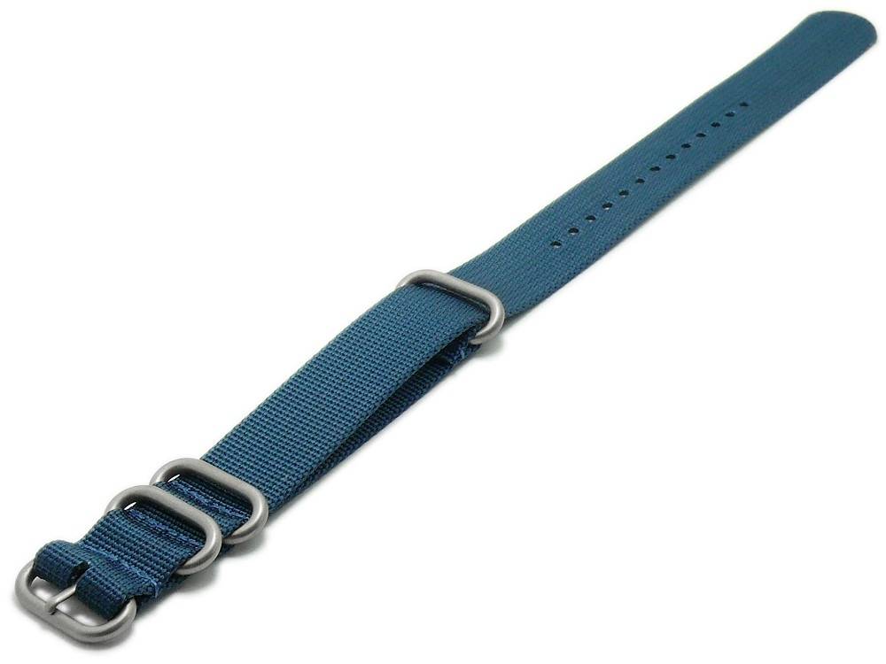 Durchzugsband Pasadena blau Synthetik/Textil - Uhrenband im NATO Zulu Style...