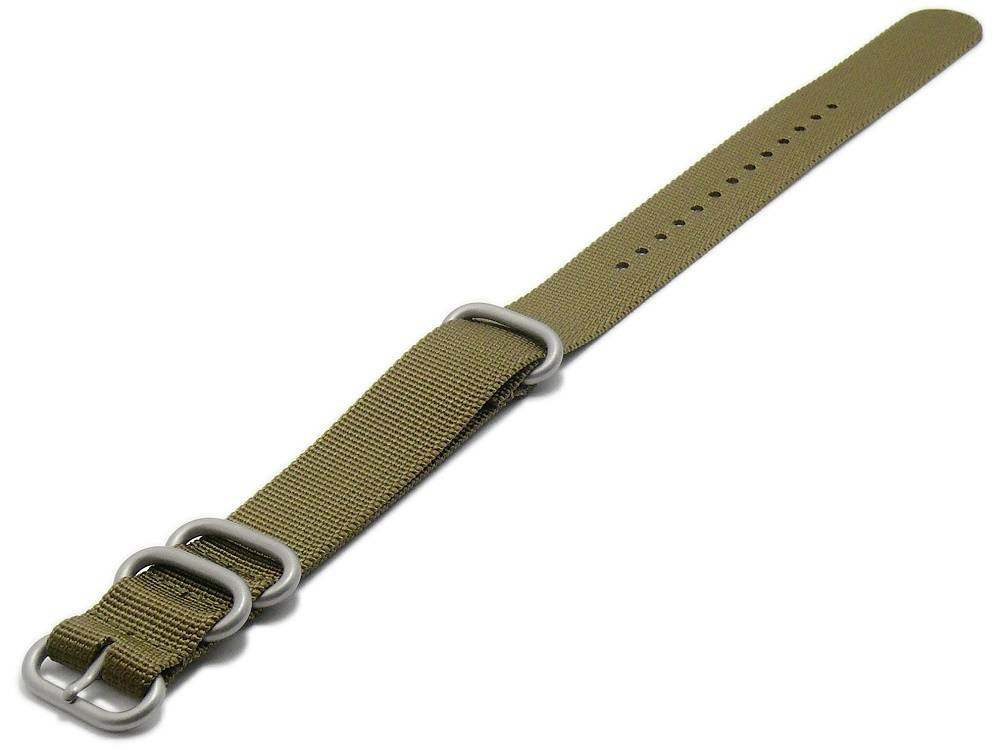 Durchzugsband Pasadena oliv Synthetik/Textil - Uhrenband im NATO Zulu Style...