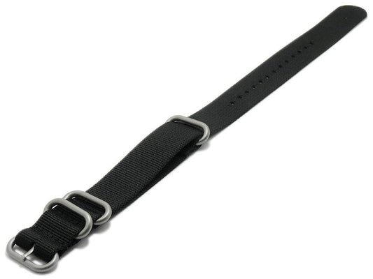 Durchzugsband Pasadena schwarz Synthetik/Textil - Uhrenband im NATO Zulu Style...