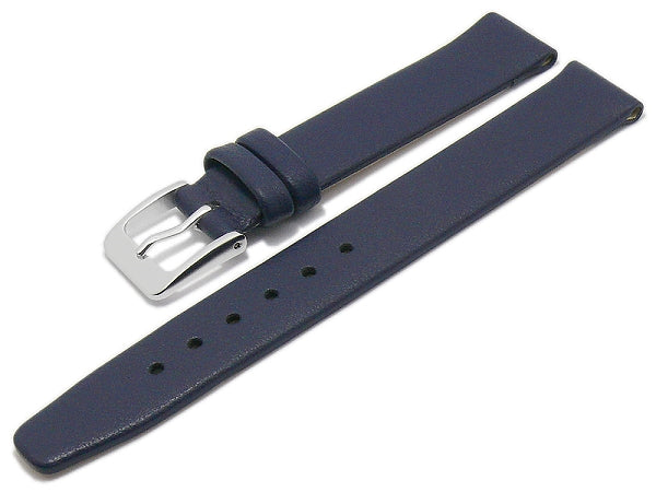 Uhrenarmband Steinfurt 10mm dunkelblau echt Leder fein genarbt HANDMADE IN GERMANY von MEYHOFER (Schließenbreite 10 mm)