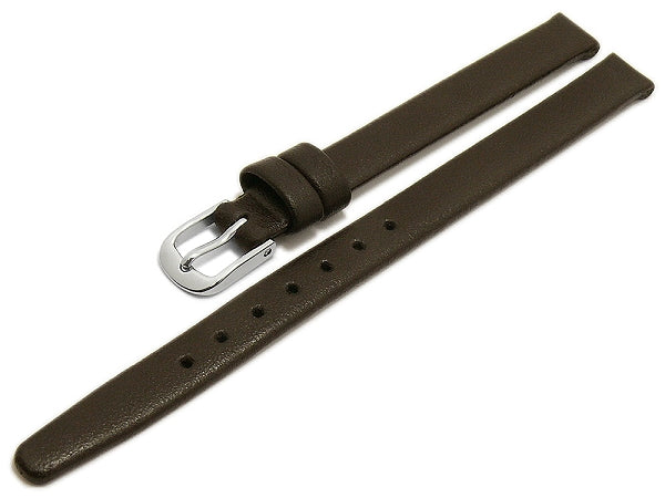 Uhrenarmband Steinfurt 08mm dunkelbraun echt Leder fein genarbt HANDMADE IN GERMANY von MEYHOFER (Schließenbreite 08 mm)