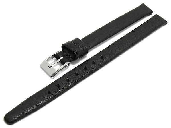 Uhrenarmband Steinfurt 08mm schwarz echt Leder fein genarbt HANDMADE IN GERMANY von MEYHOFER (Schließenbreite 08 mm)