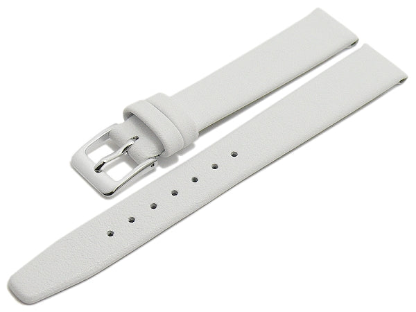 Uhrenarmband Steinfurt 14mm weiß echt Leder fein genarbt HANDMADE IN GERMANY von MEYHOFER (Schließenbreite 12 mm)