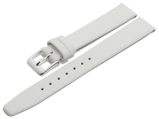 Uhrenarmband Steinfurt 11mm weiß echt Leder fein genarbt HANDMADE IN GERMANY von MEYHOFER (Schließenbreite 10 mm)