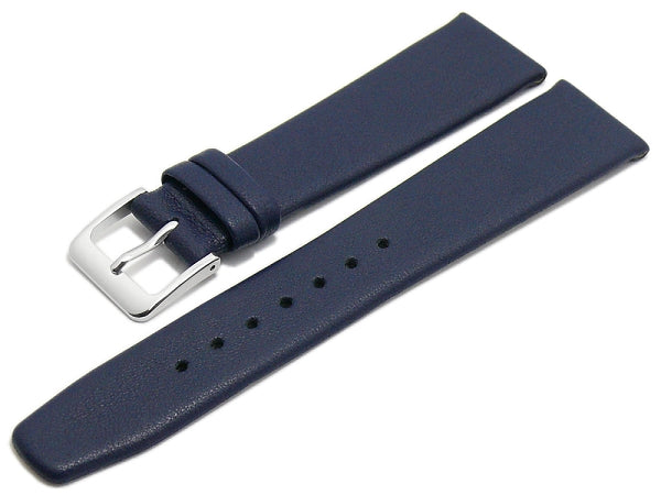 Uhrenarmband Steinfurt 20mm dunkelblau echt Leder fein genarbt HANDMADE IN GERMANY von MEYHOFER (Schließenbreite 16 mm)