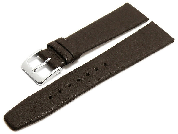 Uhrenarmband Steinfurt 18mm dunkelbraun echt Leder fein genarbt HANDMADE IN GERMANY von MEYHOFER (Schließenbreite 16 mm)