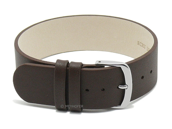 Uhrenarmband Kufstein 16mm dunkelbraun Leder glatt Durchzugsband von Meyhofer