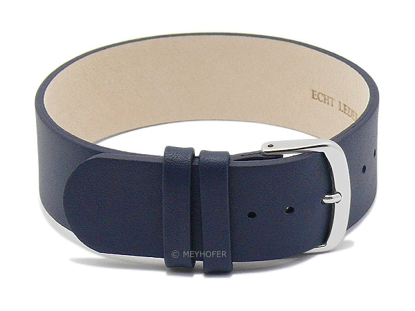 Uhrenarmband Kufstein 16mm dunkelblau Leder glatt Durchzugsband von Meyhofer