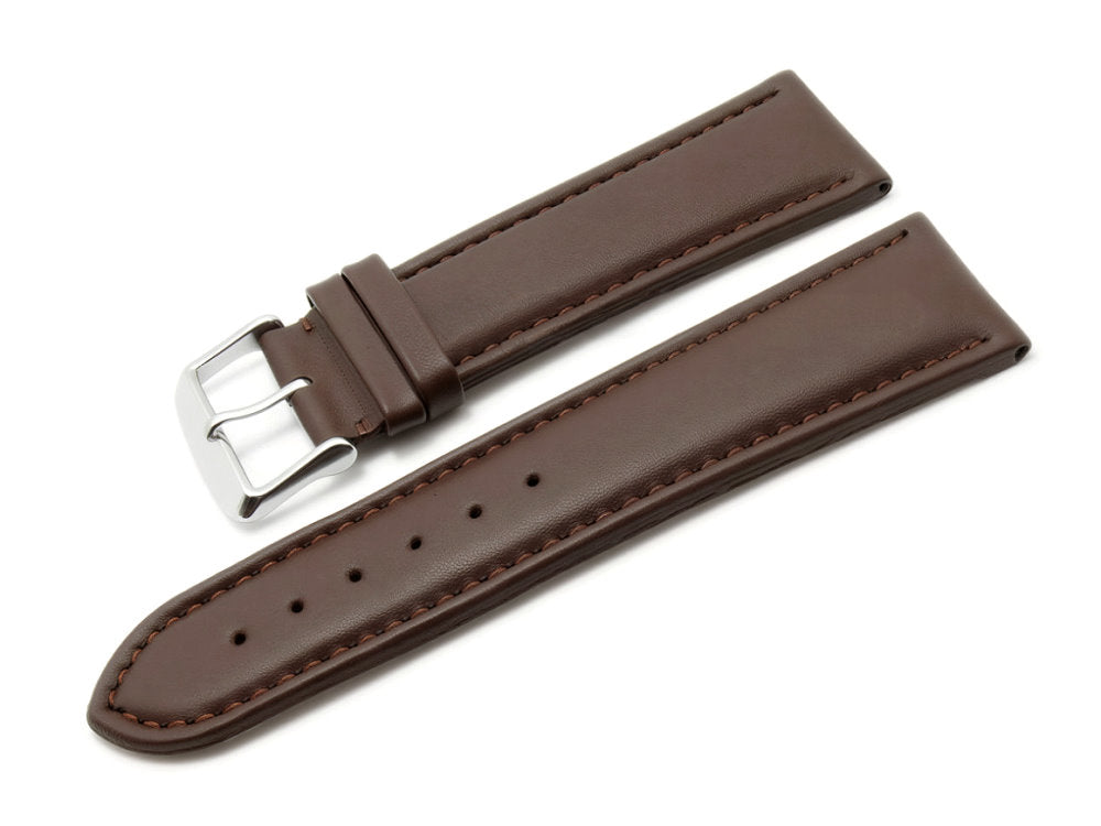 MEYHOFER | Uhrenband Nybro | Leder dunkelbraun extrabreit