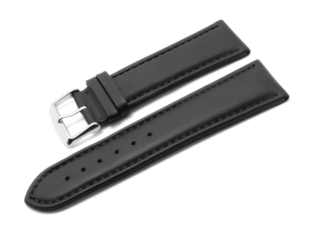 MEYHOFER | Uhrenband Nybro | Leder schwarz extrabreit