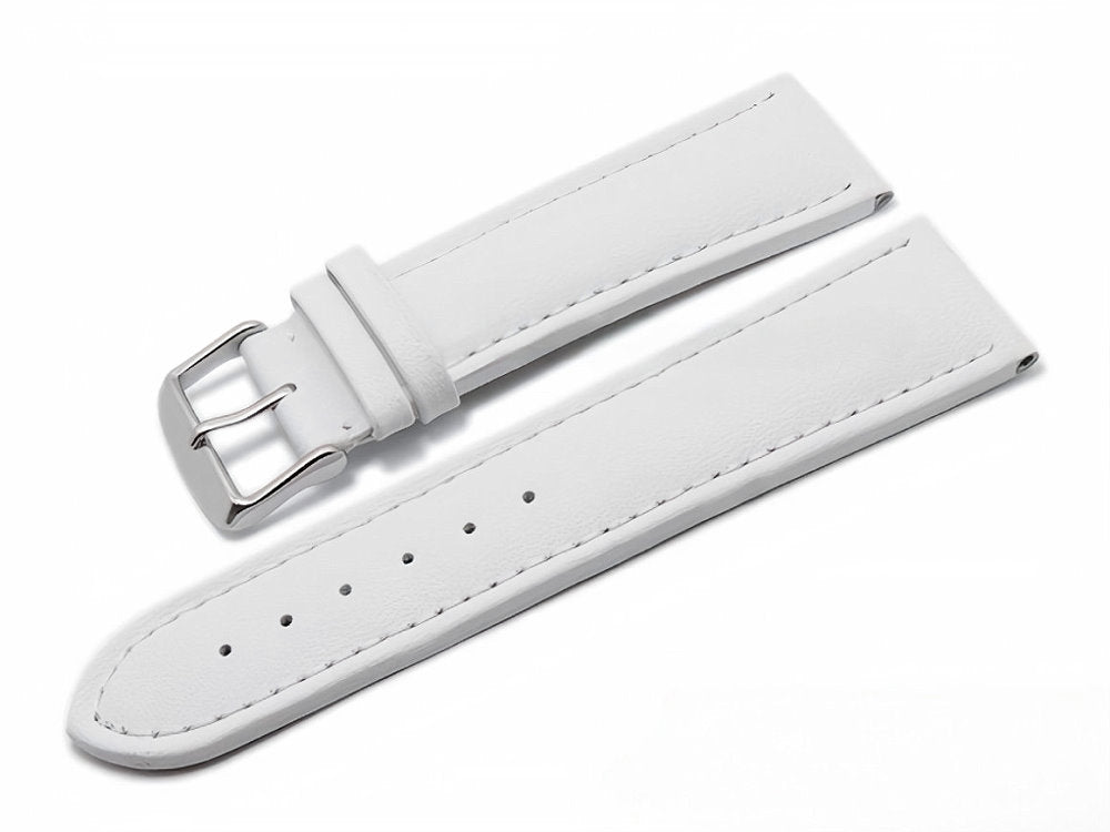MEYHOFER | Uhrenband Nybro | Leder weiss extrabreit