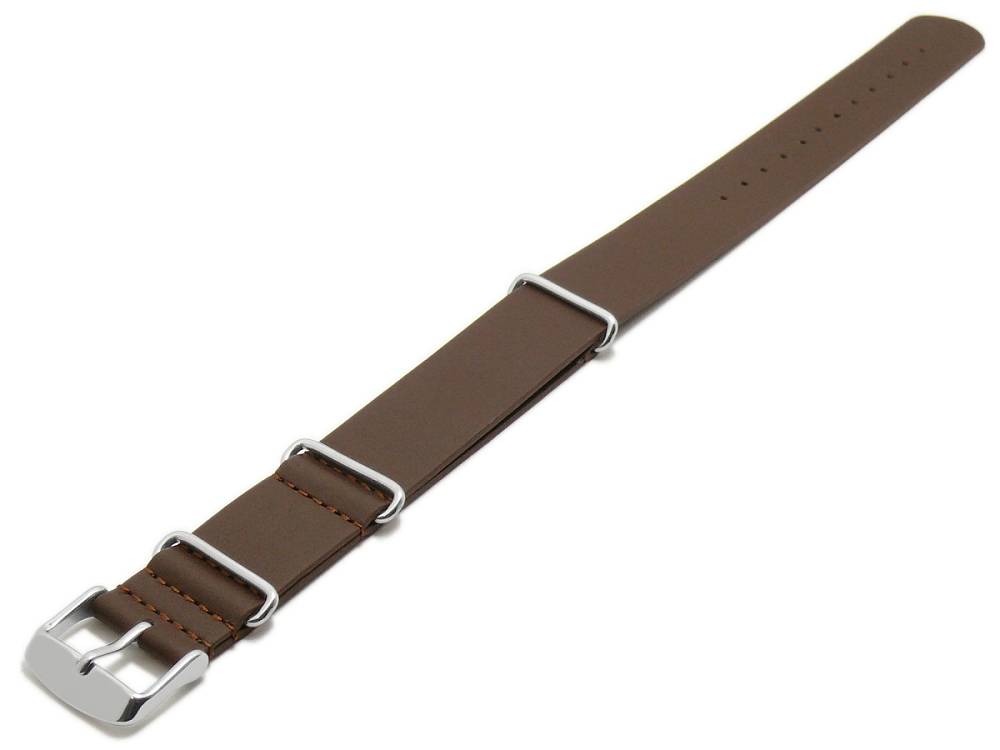 Leder-Durchzugsband im NATO-Style Sydney dunkelbraun