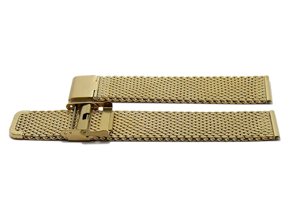 Milanaise-Uhrenarmband Galesburg superlang XXL goldfarben Schiebeverschluss