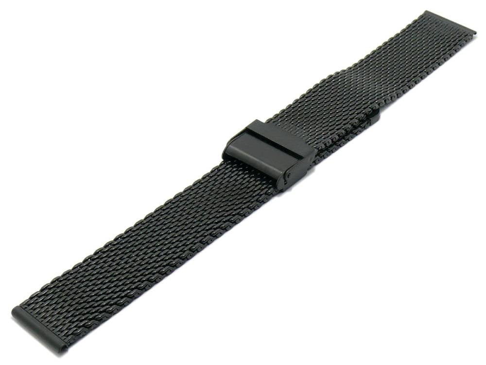 Milanaise-Uhrenband Galesburg superlang XXL schwarz