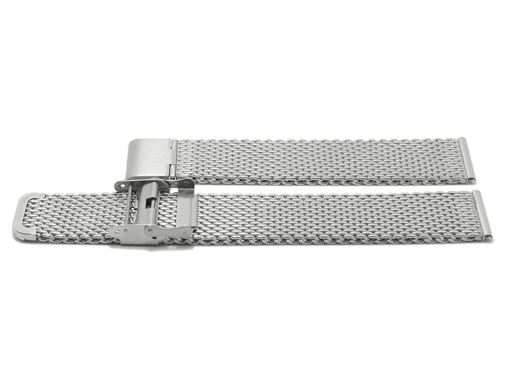 Milanaise-Uhrenarmband Galesburg superlang XXL stahl Schiebeverschluss